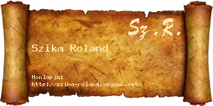 Szika Roland névjegykártya